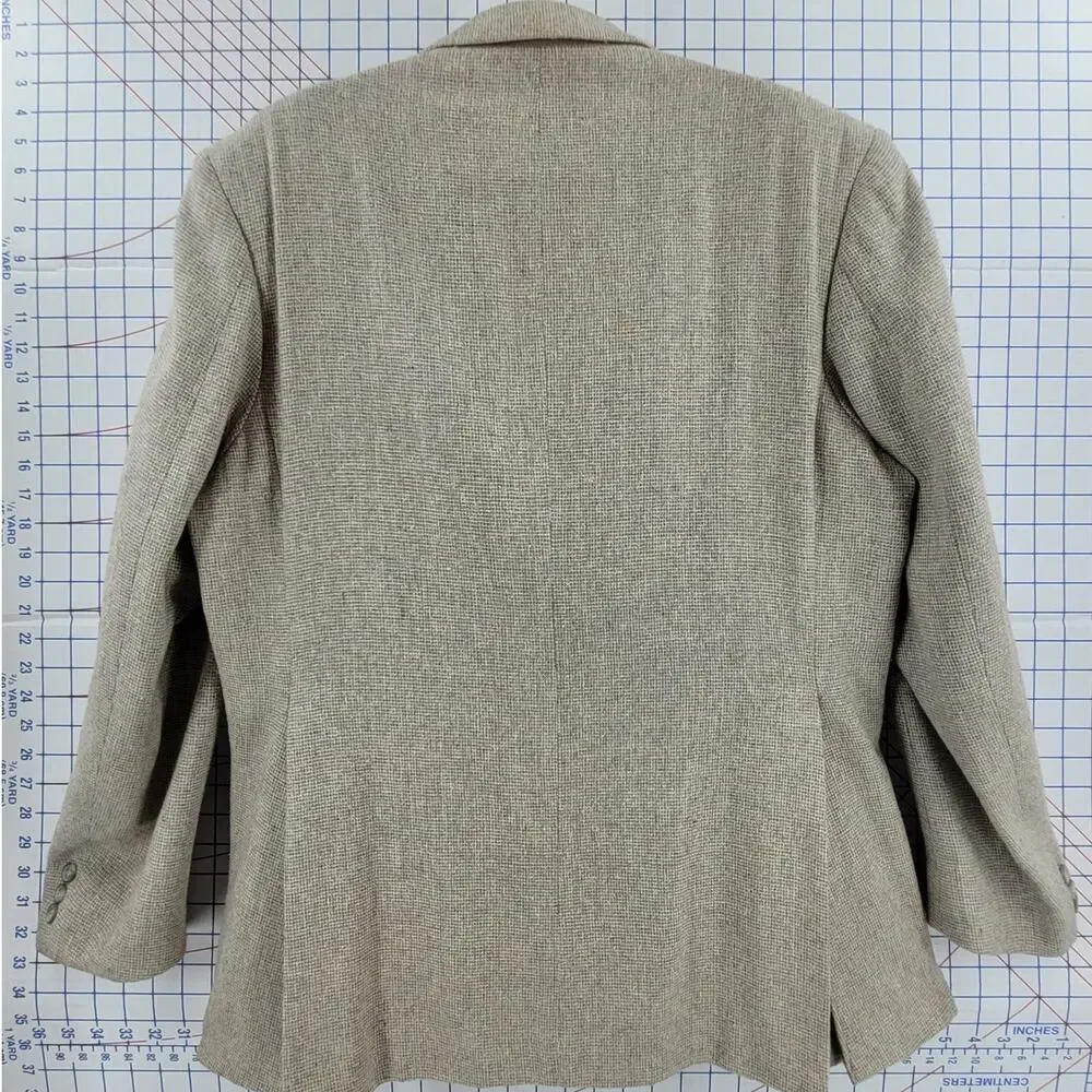 Beige Tweed Linen Blend Men’s Blazer Barrage Classic Double Vent Tailoring‎